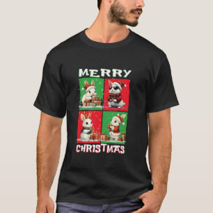 Cute Rabbit Santa Animals Lover Merry Christmas Tr T-Shirt