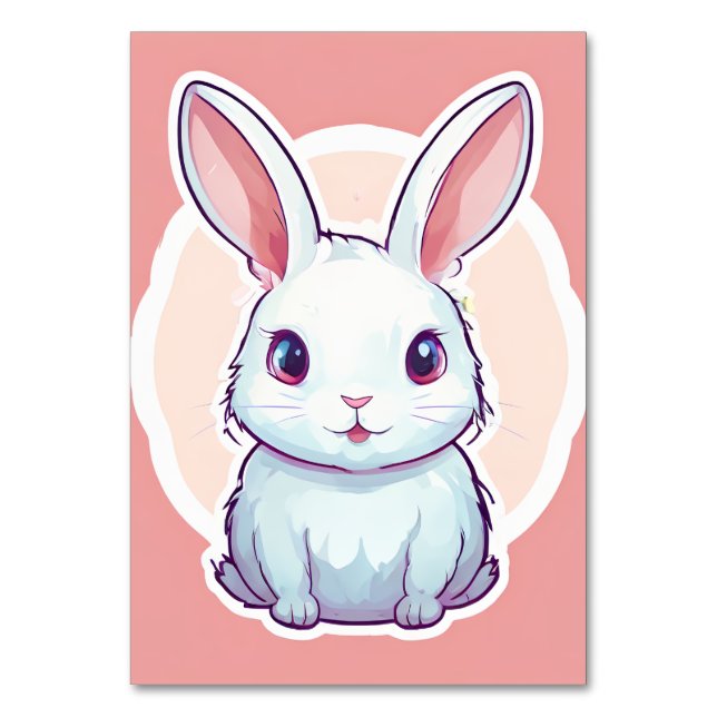 cute rabbit Table Card (Back)
