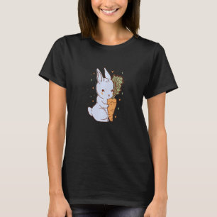 Cute rabbit that hugs a carrot with hearts Premium T-Shirt