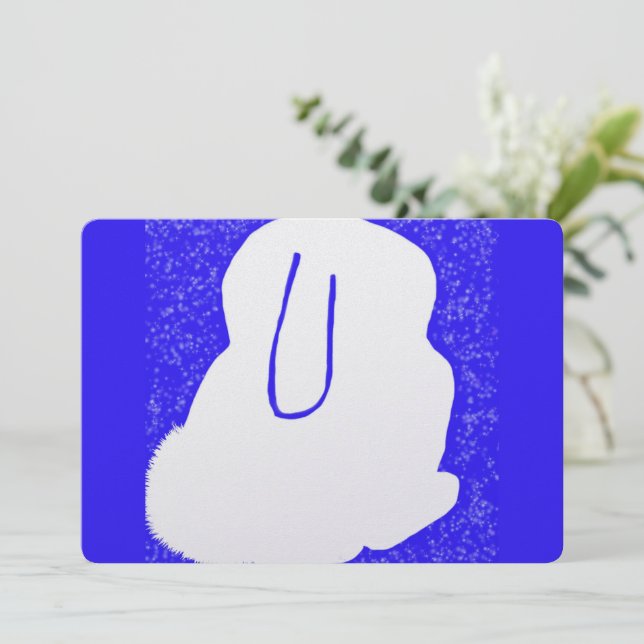 Cute rabbit winter solstice flat holiday card (Standing Front)