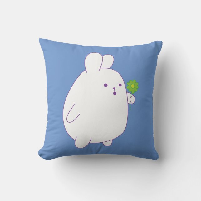 cute rabbit with flower cushion (Front)