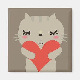 Cute rabbit with love magnet