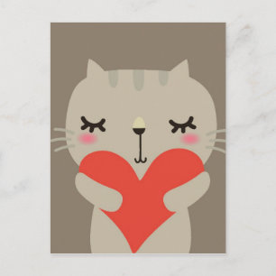 Cute rabbit with love postcard