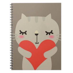 Cute rabbit with love spiral notebook