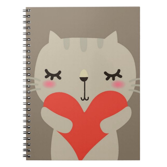 Cute rabbit with love spiral notebook (Front)