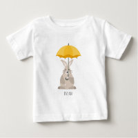 Cute rabbit with umbrella custom name 