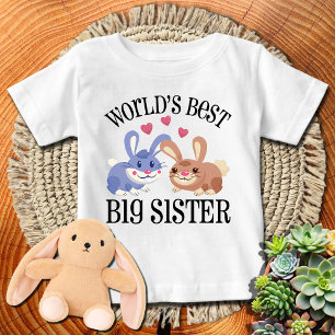 Cute Rabbits World's Best Big Sister Baby T-Shirt