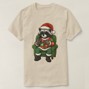 Cute Raccoon 67 Meme Six Seven 6-7 Christmas  T-Shirt