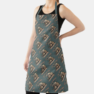 Cute Raccoon and Ferret Hug with Funny Quote Apron