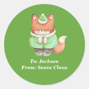 Cute Raccoon Animal Christmas From Santa Claus Classic Round Sticker