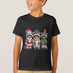 Cute Raccoon Christmas Funny Holiday Santa Claus A T-Shirt
