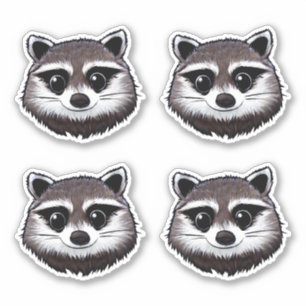 Cute Raccoon Classic Round Sticker