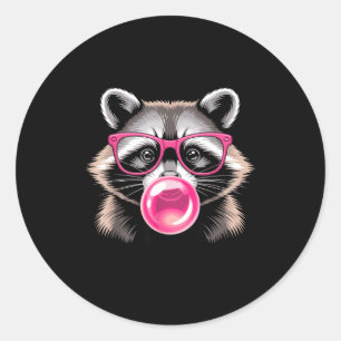 Cute Raccoon Design For Men Women Kids Racoon Racc Classic Round Sticker