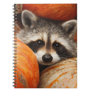 Cute Raccoon Hidden Pumpkin Patch Art Notebook
