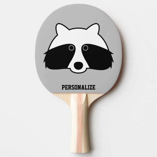 Cute raccoon ping pong paddle for table tennis (Front)