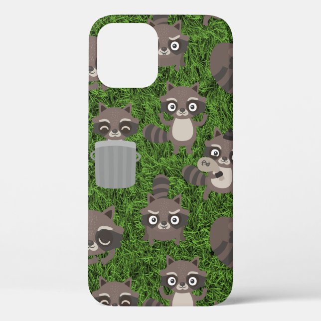 cute raccoons garbage trash cans Case-Mate iPhone case (Back)
