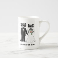 Cute Raccoons Wedding Bride and Groom Custom