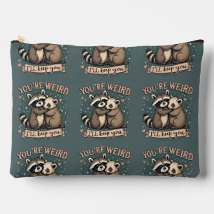 Cute Raccoons Woodland Quirky Love Art Accessory Pouch
