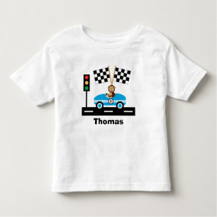 Cute Racecar T-Shirt with Monkey