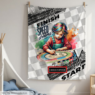Cute Racing Blanket Formula 1 Girl Birthday Gift