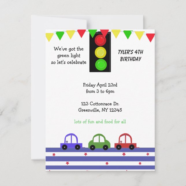 Cute Racing Car Birthday Invitation (Front)