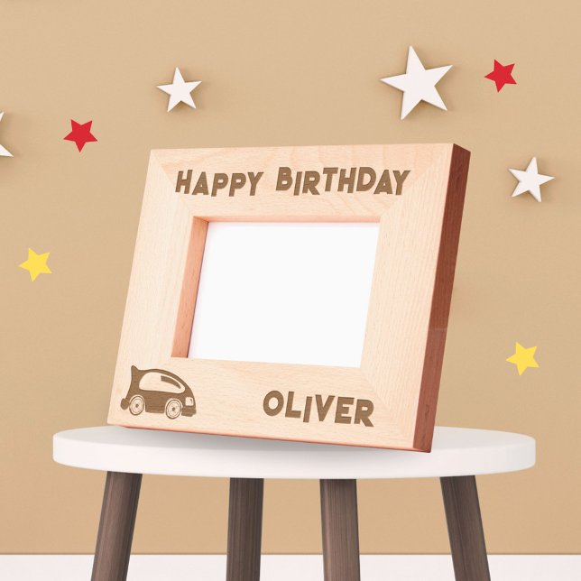 Cute Racing Car Happy Birthday Boy Photo Etched Frames (Creator Uploaded)