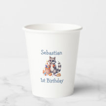 Cute Racoon 1st Birthday Party Sublimation Custom