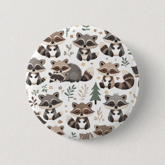 Cute racoon 6 cm round badge