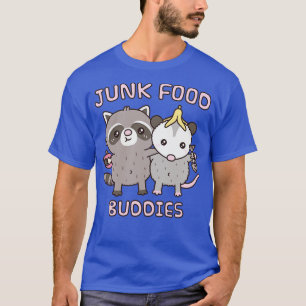 Cute Racoon And Opossum Junk Food Buddies Funny T-Shirt