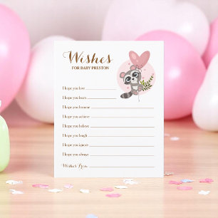 Cute Racoon Baby Shower Game Wishes For Baby