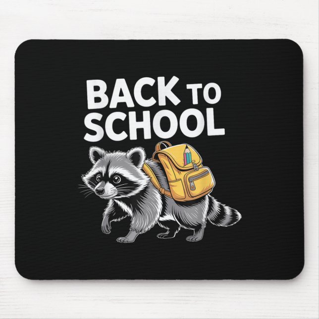 Cute Racoon Back To School Backpack Funny Kids Gi Mouse Pad (Front)