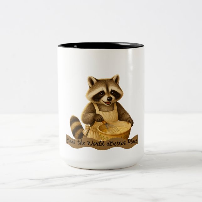 Cute Racoon Baker Mug (Center)