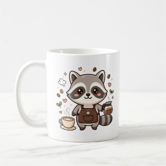 Cute Racoon Barista Coffee Mug
