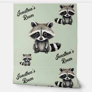 Cute Racoon Boys Bedroom Wallpaper
