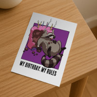 Cute Racoon Character My Birthday My Rules Cake