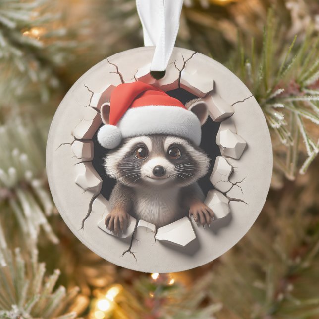 Cute Racoon Double-Sided Holiday Ornament (Tree)