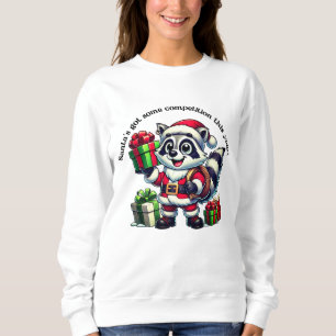 Cute racoon dressed as Santa with colourful gifts Sweatshirt