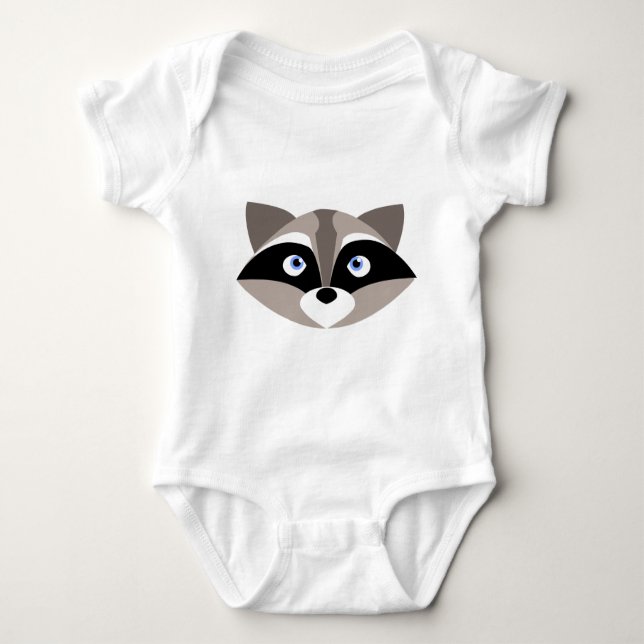 Cute Racoon Face Baby Bodysuit (Front)