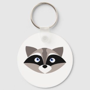 Cute Racoon Face Key Ring