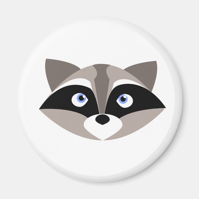 Cute Racoon Face Magnet (Front)
