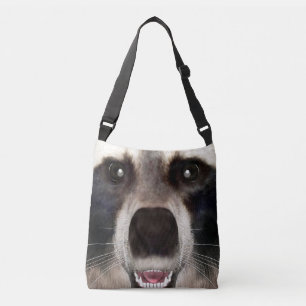 Cute Racoon Head Funny Animal Portrait Crossbody Bag