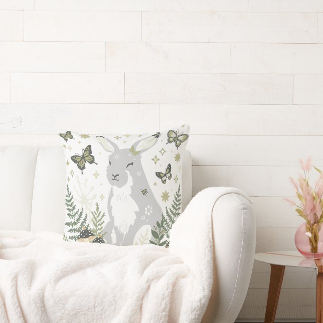 Cute Racoon Holding Acorn Cushion (Couch)