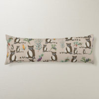 Cute Racoon in Pine Forest Pattern