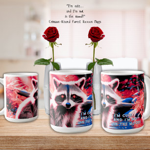 Cute Racoon In Red Forest By Stream 15 oz. Coffee Mug