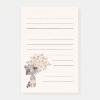 Cute racoon lined notes