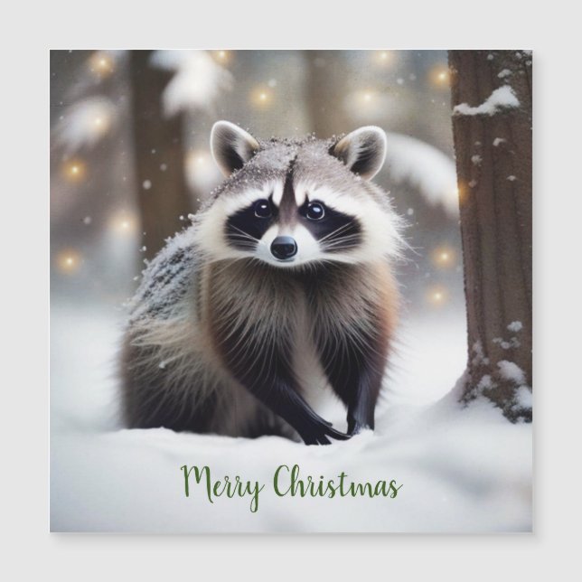 Cute Racoon Magnetic Card (Front)