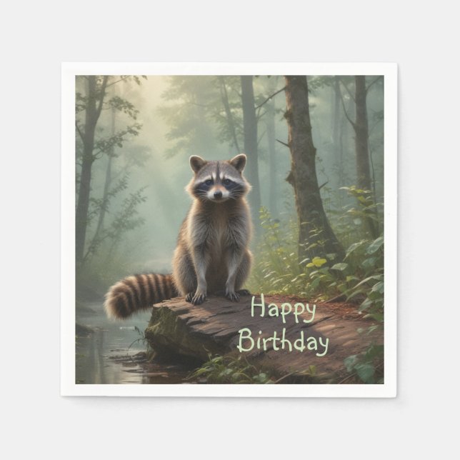 Cute Racoon Napkin (Front)