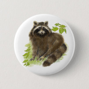 Cute Racoon Nature 6 Cm Round Badge