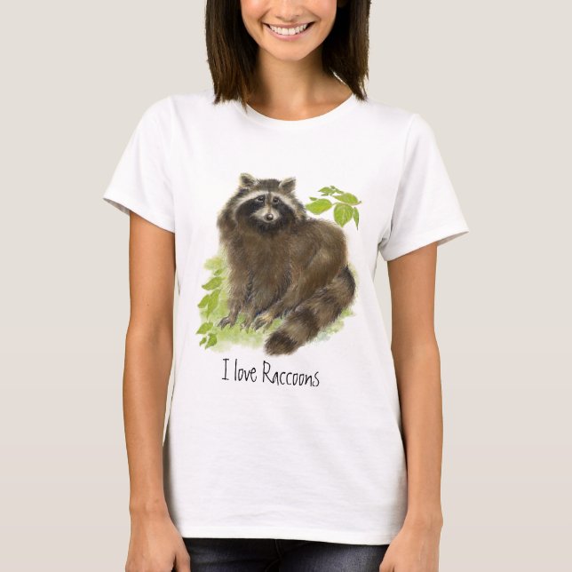 Cute Racoon Nature T-Shirt (Front)