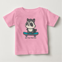 Cute Racoon on a Skateboard Personalised Text 